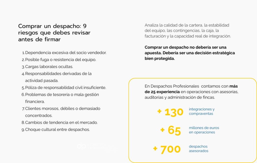 riesgos al comprar un despacho